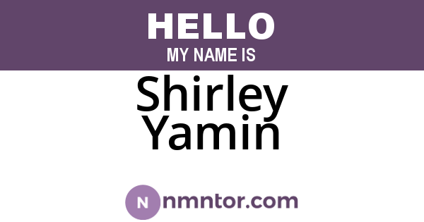Shirley Yamin