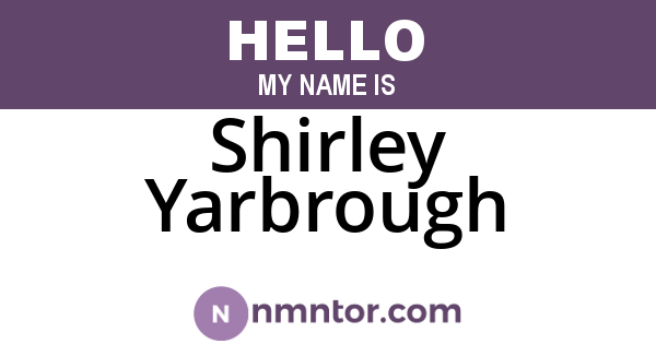 Shirley Yarbrough
