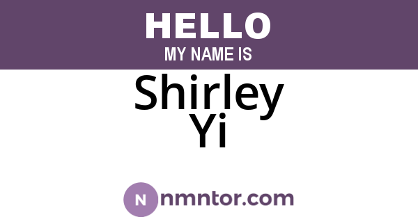 Shirley Yi