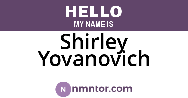 Shirley Yovanovich