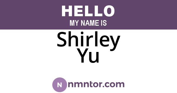 Shirley Yu