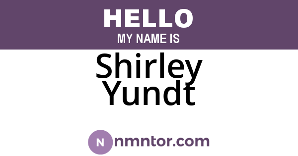 Shirley Yundt