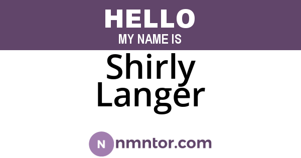 Shirly Langer
