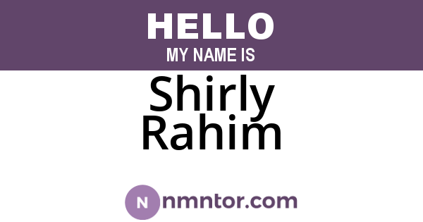 Shirly Rahim