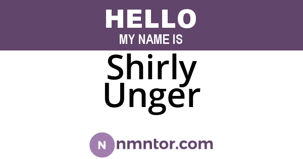 Shirly Unger