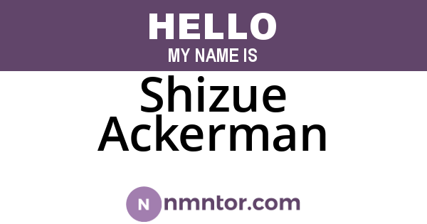 Shizue Ackerman