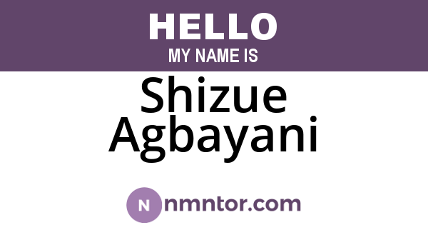 Shizue Agbayani
