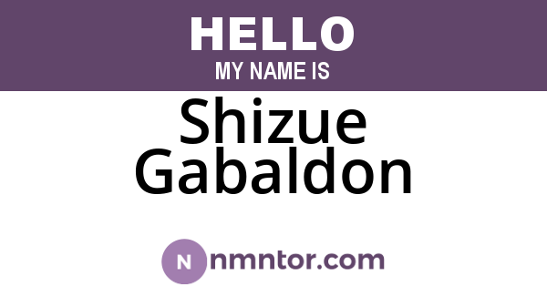 Shizue Gabaldon