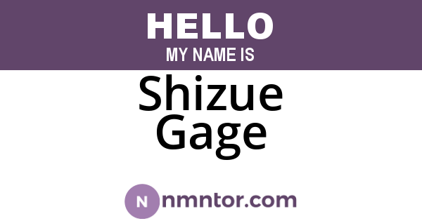 Shizue Gage