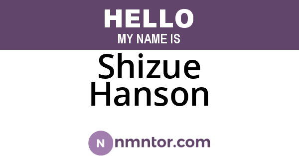 Shizue Hanson