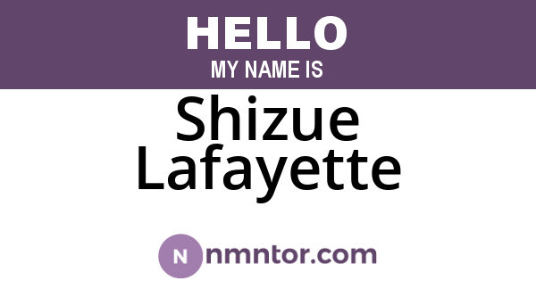 Shizue Lafayette