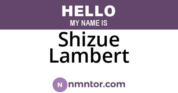 Shizue Lambert