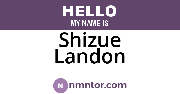 Shizue Landon