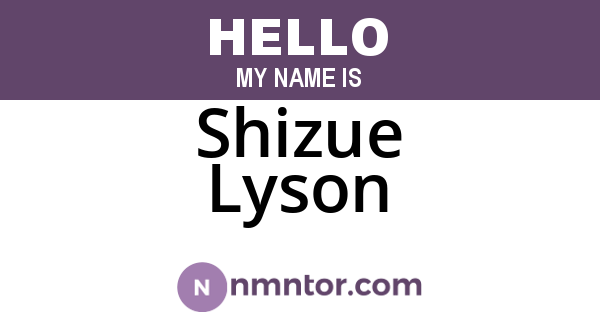 Shizue Lyson