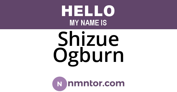 Shizue Ogburn