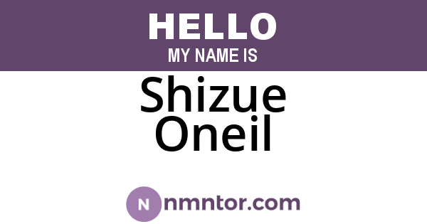 Shizue Oneil