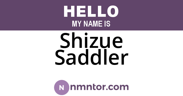 Shizue Saddler