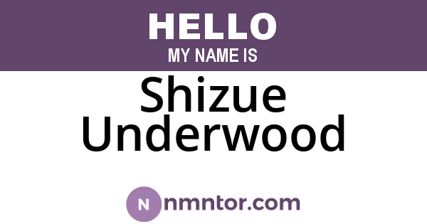 Shizue Underwood