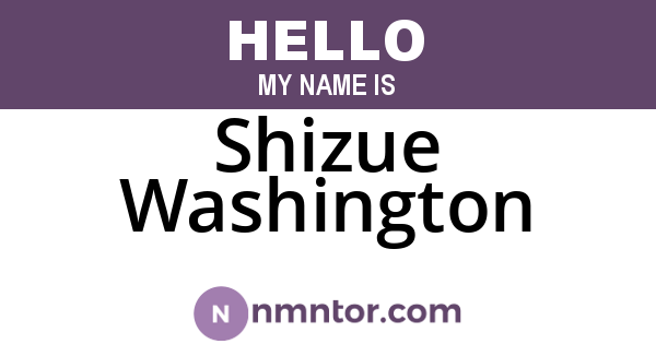 Shizue Washington