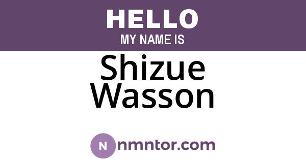 Shizue Wasson