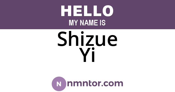 Shizue Yi