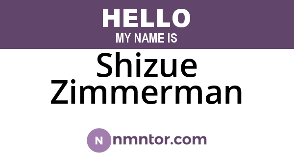 Shizue Zimmerman