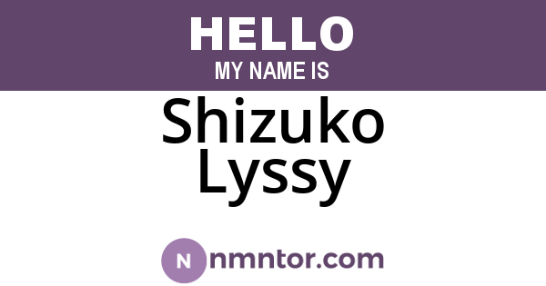 Shizuko Lyssy