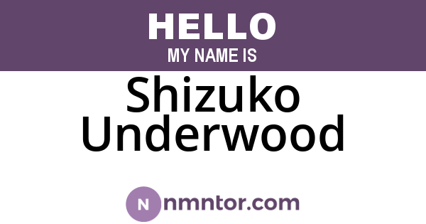 Shizuko Underwood