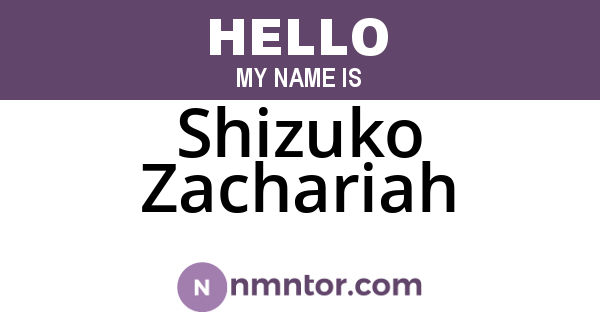 Shizuko Zachariah