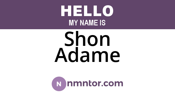 Shon Adame