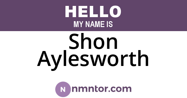 Shon Aylesworth