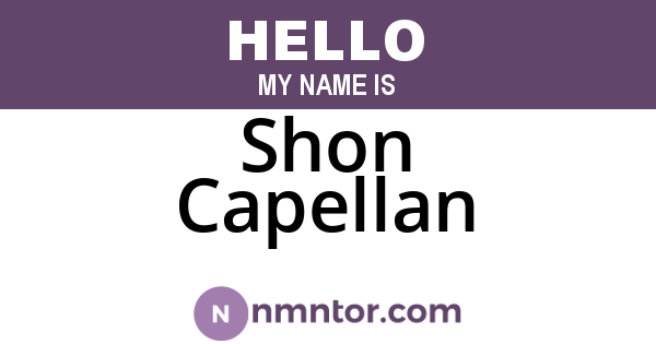 Shon Capellan