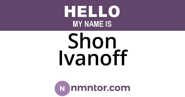 Shon Ivanoff