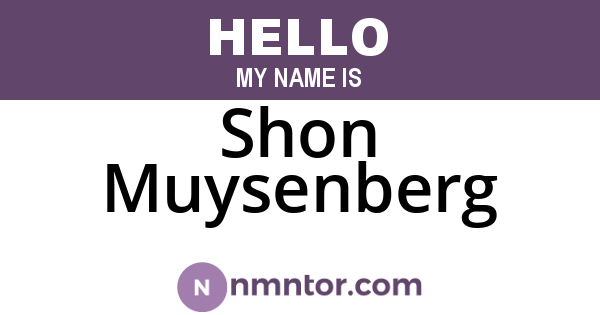 Shon Muysenberg