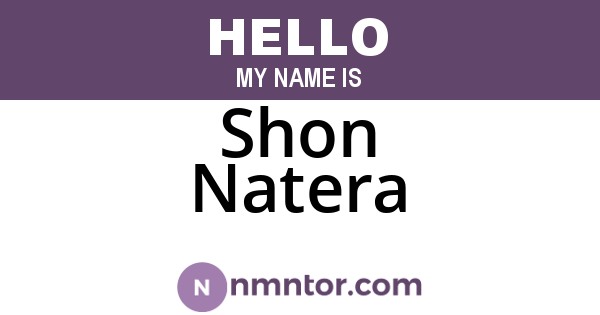 Shon Natera