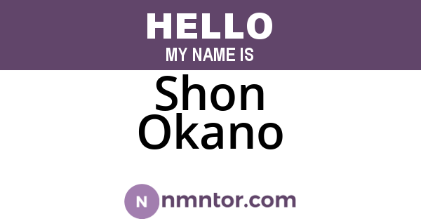 Shon Okano