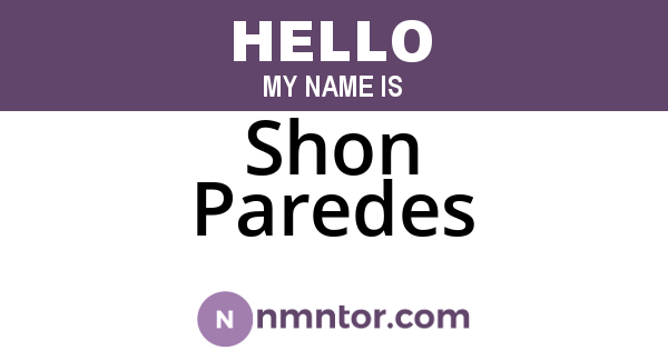 Shon Paredes
