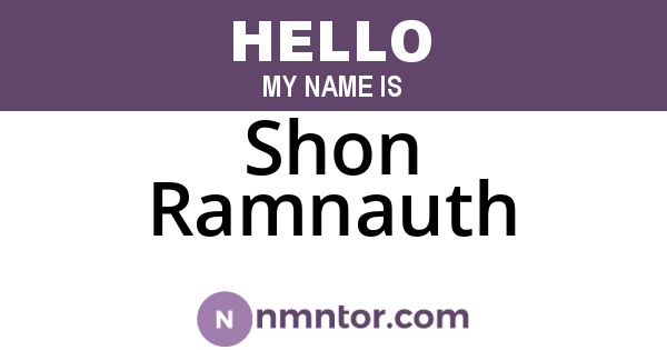 Shon Ramnauth