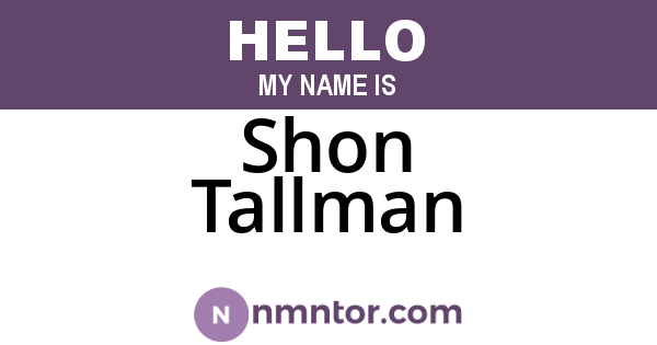 Shon Tallman