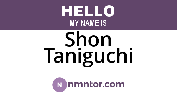 Shon Taniguchi