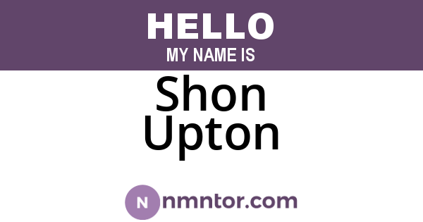 Shon Upton