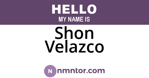 Shon Velazco