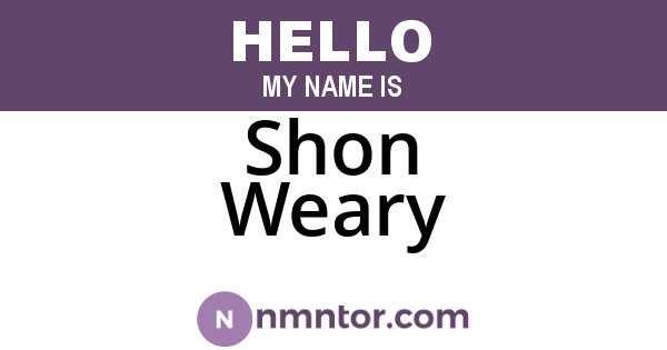 Shon Weary