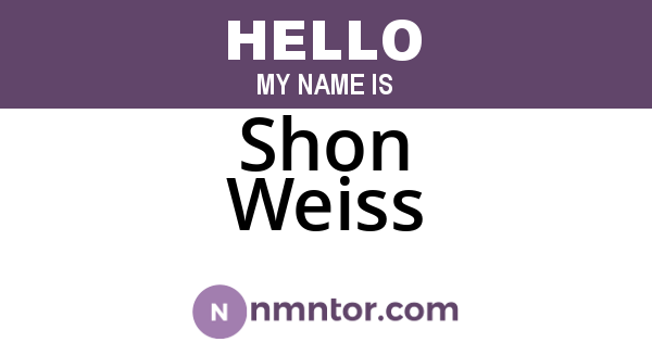 Shon Weiss