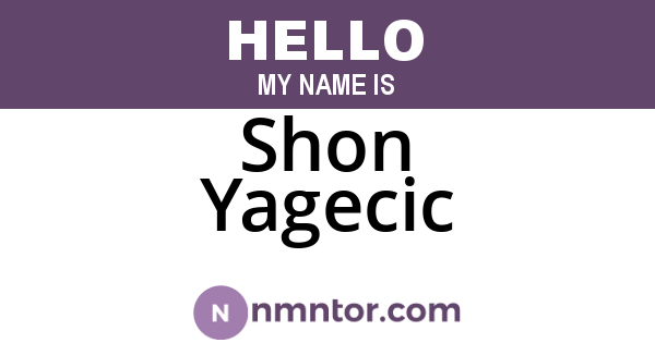 Shon Yagecic