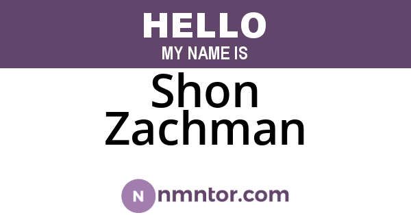 Shon Zachman