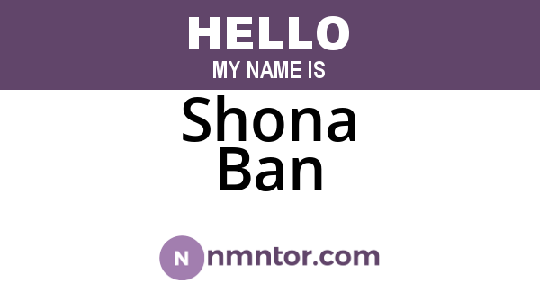 Shona Ban