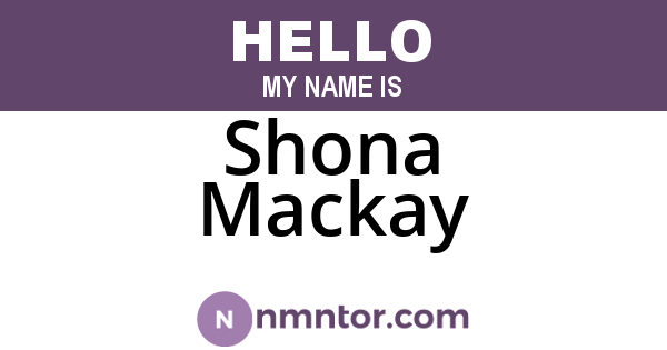 Shona Mackay