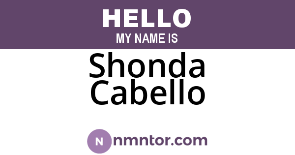 Shonda Cabello