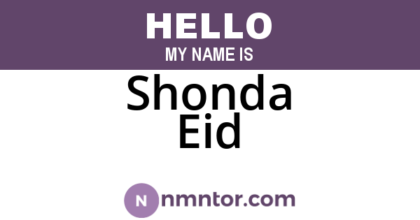 Shonda Eid